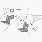 Shimano FD-R2000 clamp band adapter for 28.6mm components, genuine replacement part for bicycle gear systems.