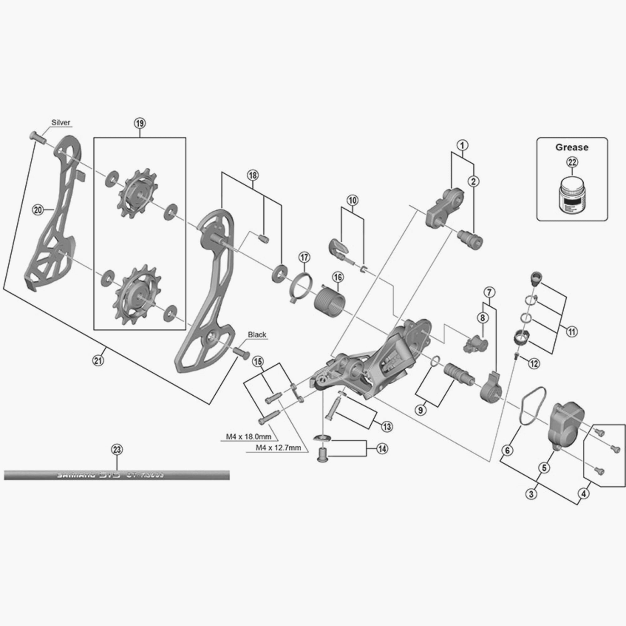 Shimano Spares RD-R8000 rear derailleur cable fixing bolt and plate replacement component for bike gear shifting.