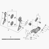 Shimano RD-R8000 rear derailleur outer plate and fixing bolt for bike component replacement, Shimano Spares.