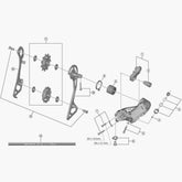 Shimano RD-R8000 GS rear derailleur outer plate and fixing bolt replacement, bike component for Shimano drivetrain.
