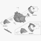 Shimano Spares DU-E8000 spacer spindle for front derailleur assembly, bike component replacement part.