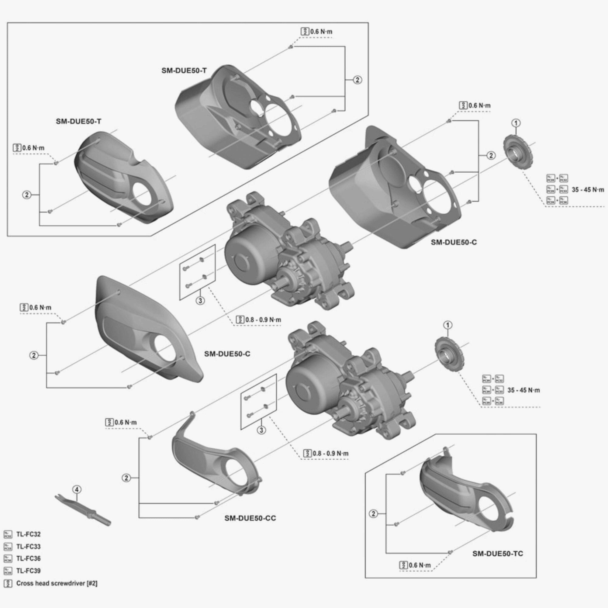 Shimano SM-DUE80 front derailleur cover fixing bolts pack of 6, genuine spare components for bicycle drivetrain.