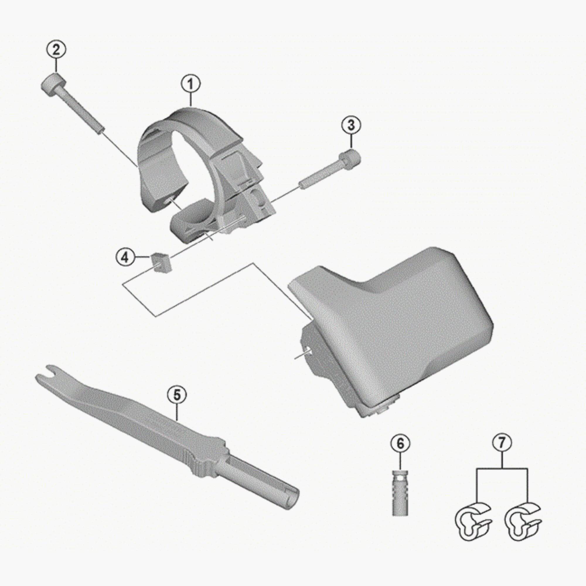 Shimano SC-E8000 brake system fixing bolt, genuine replacement component for Shimano e-bike brake assembly.