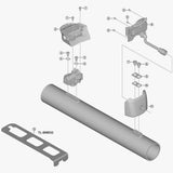 Shimano Spares BM-E8010 upper case assembly, 250mm replacement brake component, showing detailed view of the brake part.