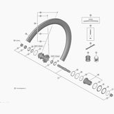 Shimano WH-R9100-C60-TU-F valve extension unit for deep-section rim wheels, Shimano spare part for bike components.