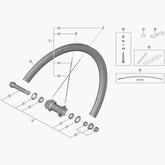 Shimano WH-R9170-C40-TU-F12 hub axle replacement for wheelsets, showing a close-up of the component on a bike wheel.