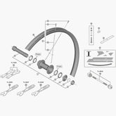 Shimano Spares HB-M618 right hand cone with dust cap for bike hub replacement, bicycle component repair part