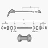 Shimano HB-3500 bike wheel hub axle, 108mm replacement component, for Shimano bike wheel hubs, spare parts for bike maintenance