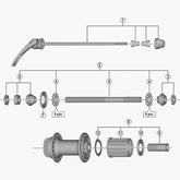 Shimano WH-T565-A right hand lock nut unit for wheel hub maintenance, component for Shimano bicycle hubs.