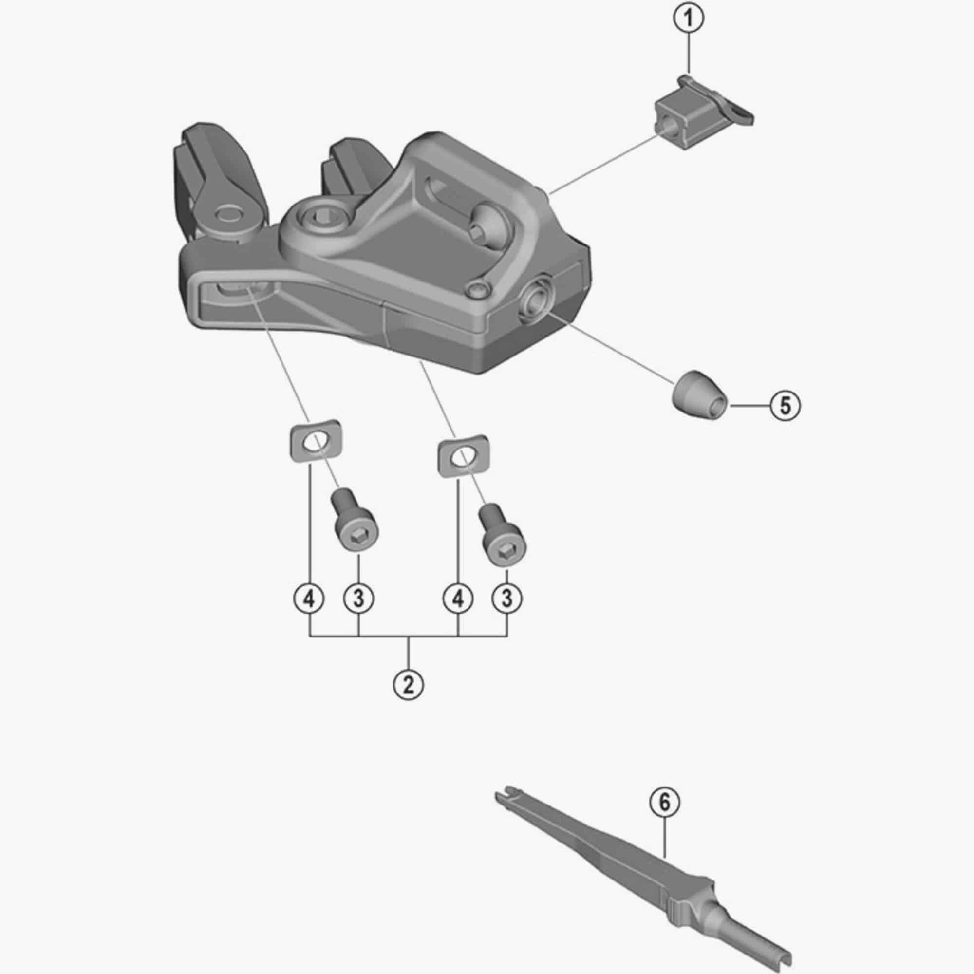 Shimano SL-M8100-I integration nut replacement part for shifters, close-up of the spare component showing detailed threading and branding.