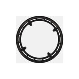 Shimano SM-CRE50 44T single chain ring cover with fixing bolt for e-bike, component part in black with mounting hardware.
