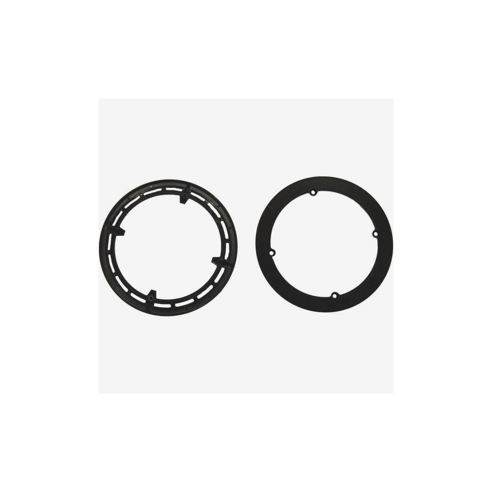 Shimano SM-CRE50 38T double chain ring cover with fixing bolt for e-bike, showing the black protective component and mounting hardware.