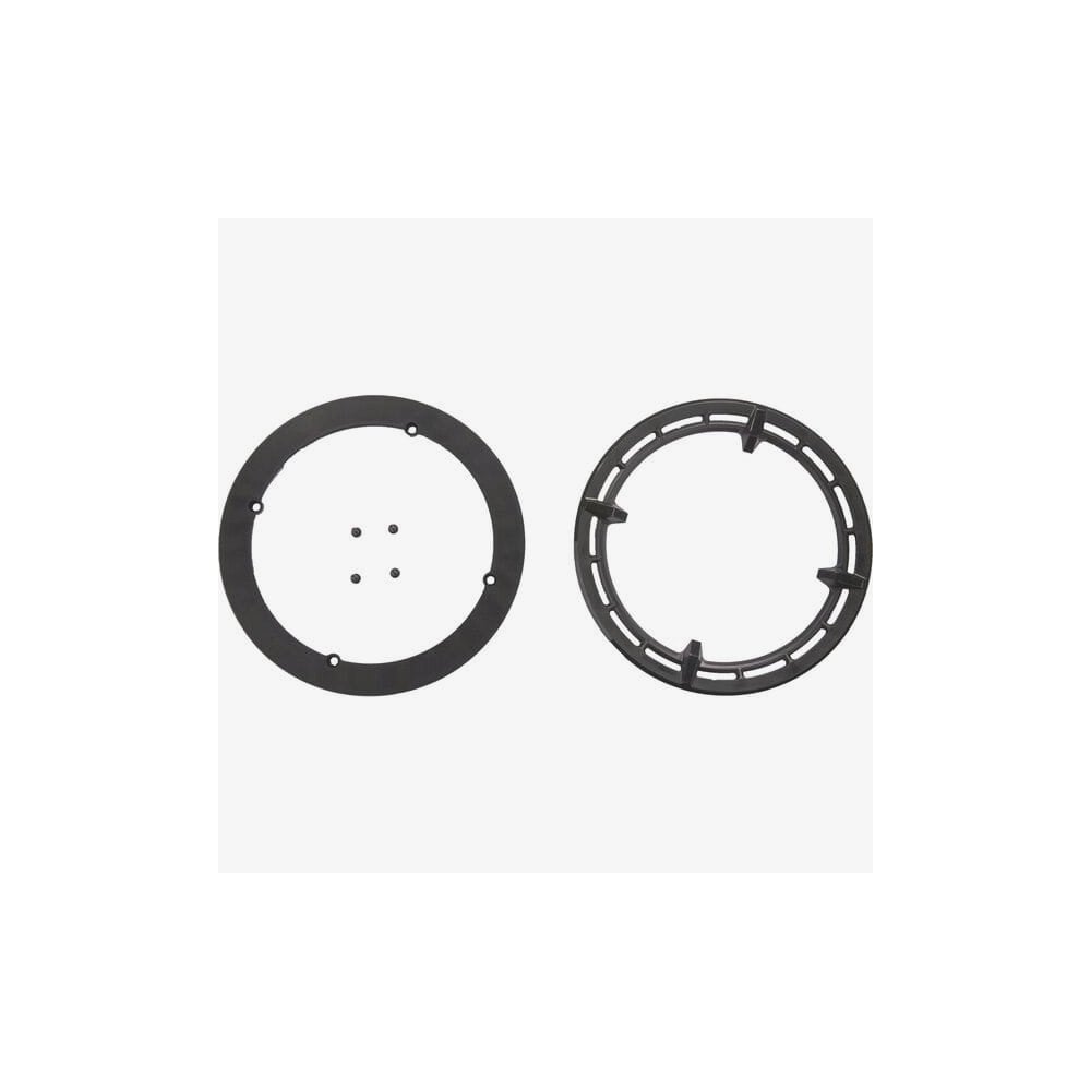 Shimano SM-CRE50 44T double chainring cover with fixing bolt for e-bike components, showing metal cover and bolt details.