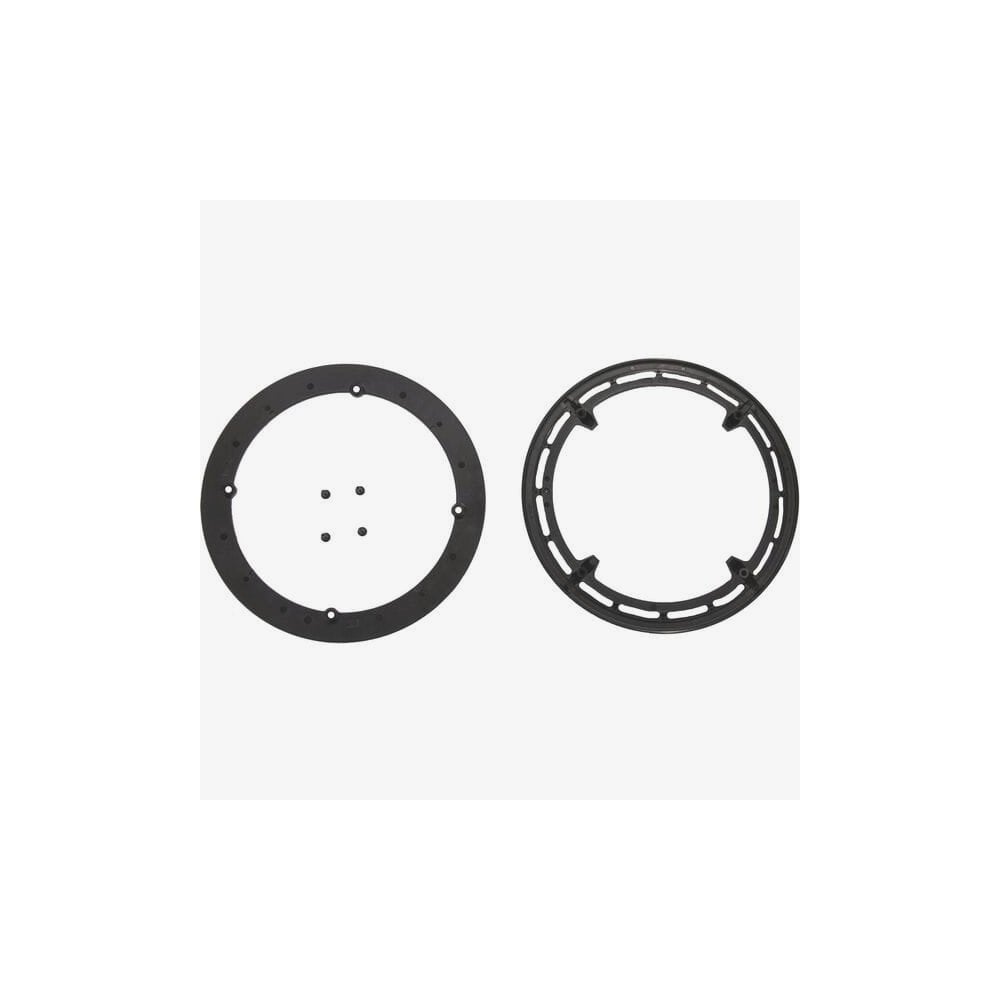 Shimano SM-CRE50 44T double chainring cover with fixing bolt for e-bike components, showing the metal cover and bolt attachment.