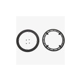 Shimano SM-CRE50 44T double chainring cover with fixing bolt for e-bike components, showing the metal cover and bolt attachment.