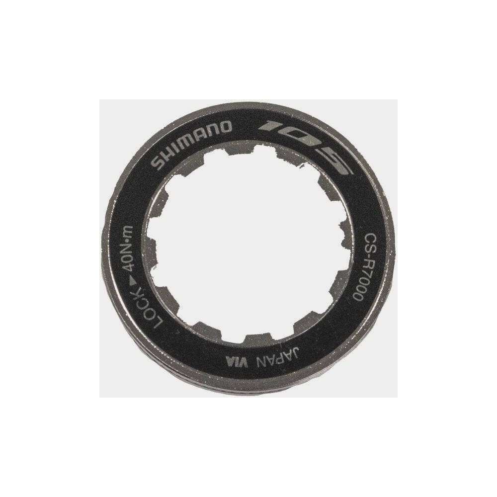 Shimano CS-R7000 lock ring and spacer for bike cassette, genuine Shimano spare component for smooth gear shifting.