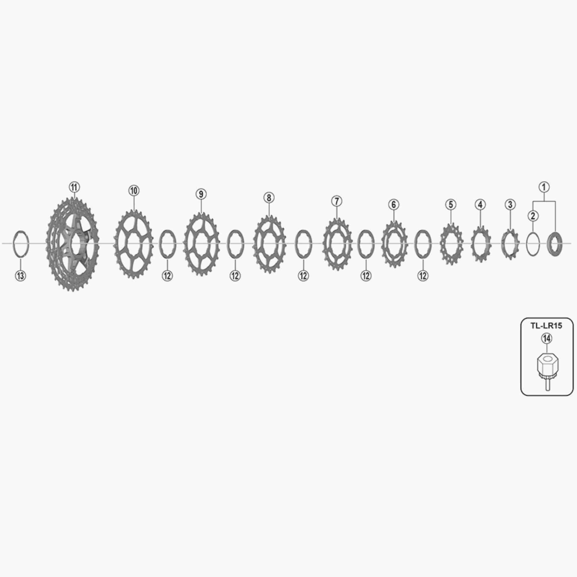 Shimano CS-HG700-11 lock ring and spacer for Shimano cranksets, genuine spare part, shown on a white background.