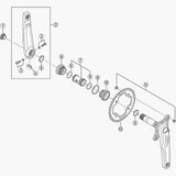 Shimano FC-MX70 bike crank arm fixing bolt, genuine replacement component for Shimano bike cranksets.