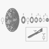 Shimano Spares CS-M9100 lock ring spacer for precise cassette fitment and smooth shifting on bicycle components.