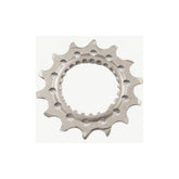 Shimano CS-M9100 14T sprocket component for mountain bike gear shifting, showing the metal teeth and branding.