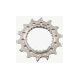 Shimano CS-M9100 14T sprocket component for mountain bike gear shifting, showing the metal teeth and branding.
