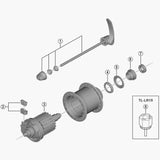 Shimano Spares DH-UR700 left hand cone with seal support for bicycle hub maintenance, component replacement part.