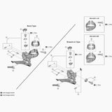 Shimano FD-RX400 front derailleur adjust bolts and plate replacement spares for bicycle components.