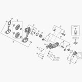 Shimano RD-M9100 GS rear derailleur inner plate, genuine replacement component for bike gear shifting.