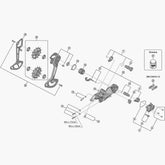 Shimano RD-M9120 rear derailleur mech switch lever and fixing plate replacement parts, component for bike gear shifting.
