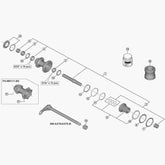 Shimano FH-M9111 complete hub axle 148mm replacement part for bicycle wheel, designed for smooth riding and durability.