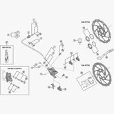 Shimano BR-MT400 brake connection bolt unit, genuine replacement component for bicycle disc brake system, close-up view.
