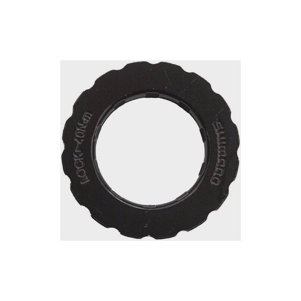 Shimano SM-RT10 lock ring and washer for secure bicycle disc rotor attachment, Shimano spares bike components, part number 1740653861.
