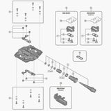 Shimano PD-GR500 pedal pins and spacers pack of 9, genuine replacement components for mountain bike pedals.
