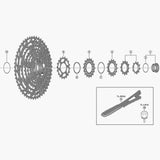 Shimano CS-M8100 16T sprocket wheel for cassette drivetrain, replacement component, with metal teeth and black finish.