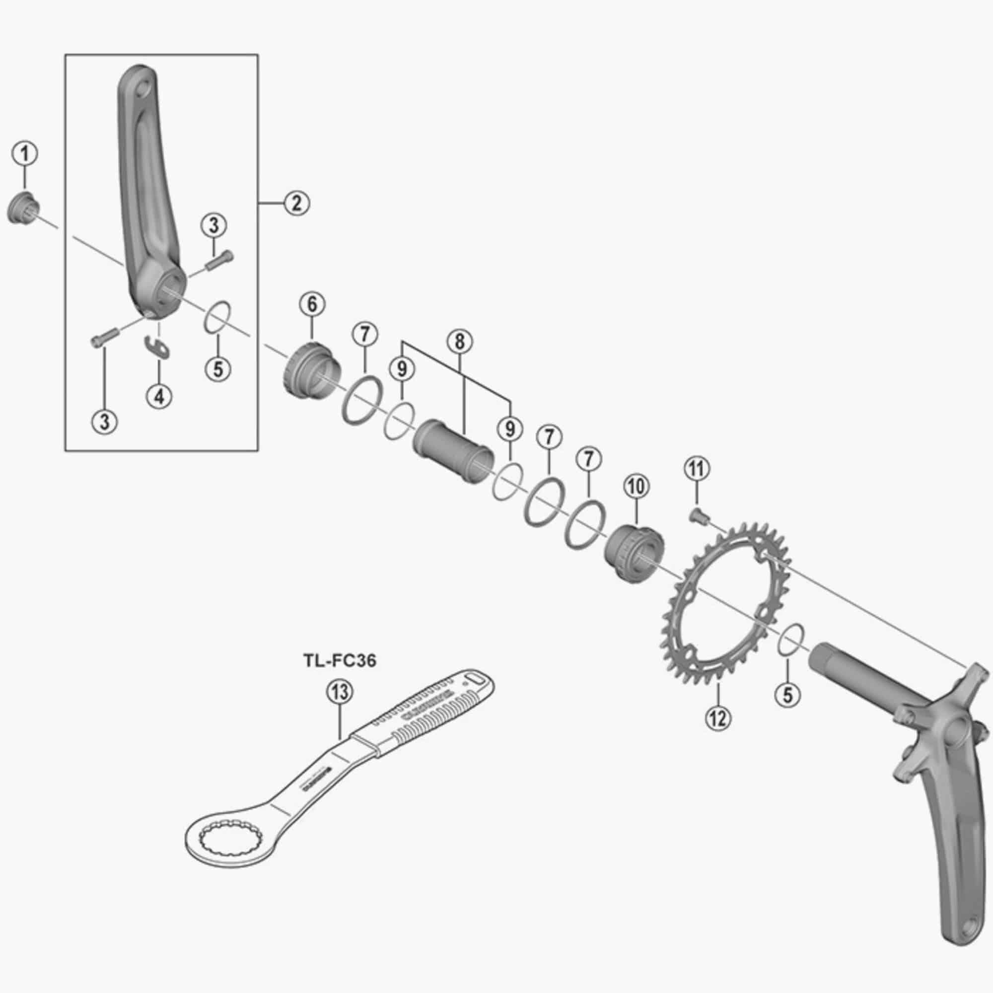 Shimano FC-M5100-1 gear fixing screws, M8 x 11.5mm, pack of 4, for bicycle components and replacement parts.