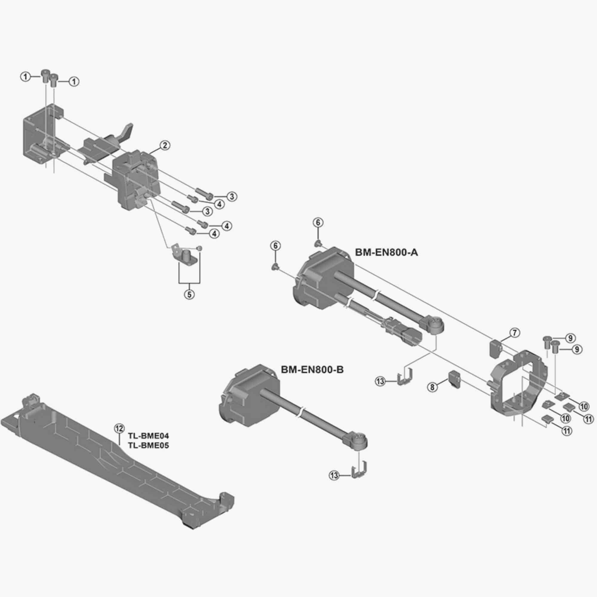 Shimano BM-E8030/8031 upper base fixing bolt, M5 x 18mm replacement component for bicycle spare parts.
