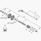 Shimano Fhmt500-B Complete Hub Axle 152Mm Hub Spares