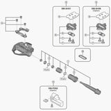 Shimano PD-ES600 left pedal axle assembly replacement part for smooth riding on bicycle pedals.