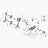Shimano RD-M5100 SGS rear derailleur outer plate assembly for replacement, showing the genuine Shimano spare component.