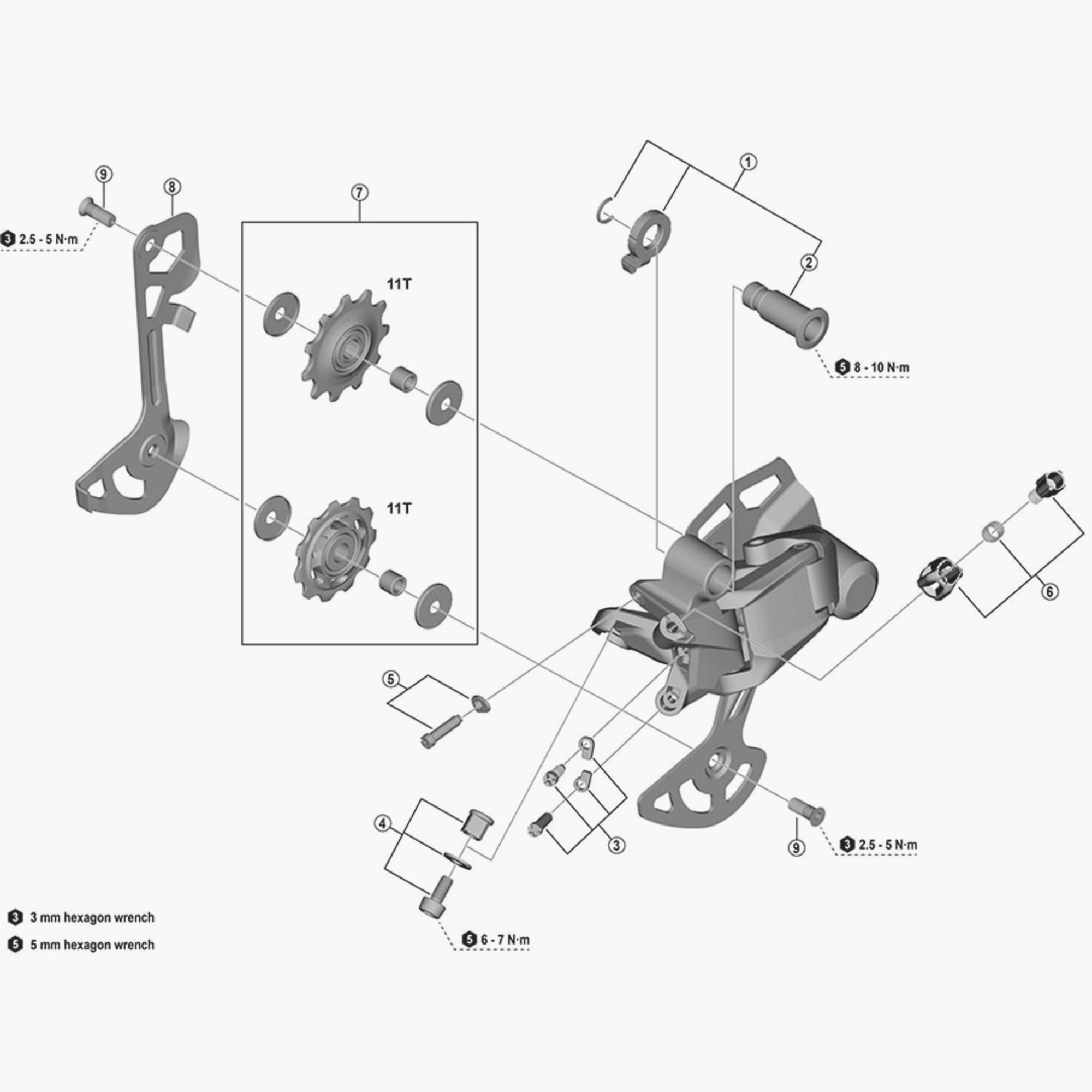 Shimano Spares RD-M5120 rear derailleur pulley bolts replacement pack of 2, bicycle components for gear shifting.