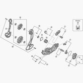 Shimano Spares RD-RX815 rear derailleur outer plate assembly for bike components, replacement part with metal finish.