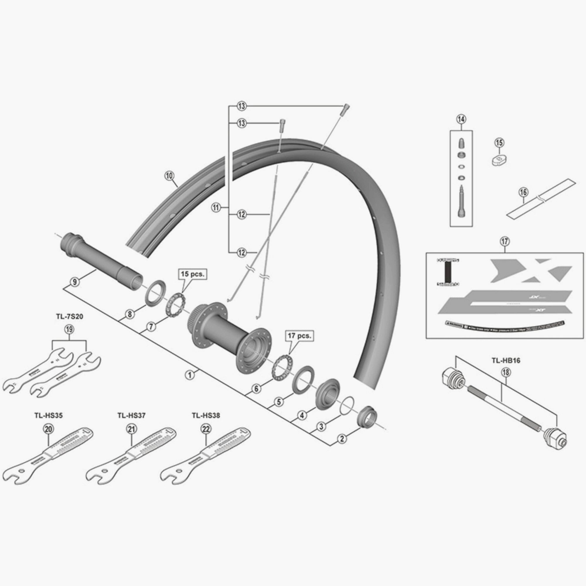 Shimano Spares WH-M8120-TL-F15-B-275 spoke, 274mm length, for wheel repair on mountain bike or cycling wheel.