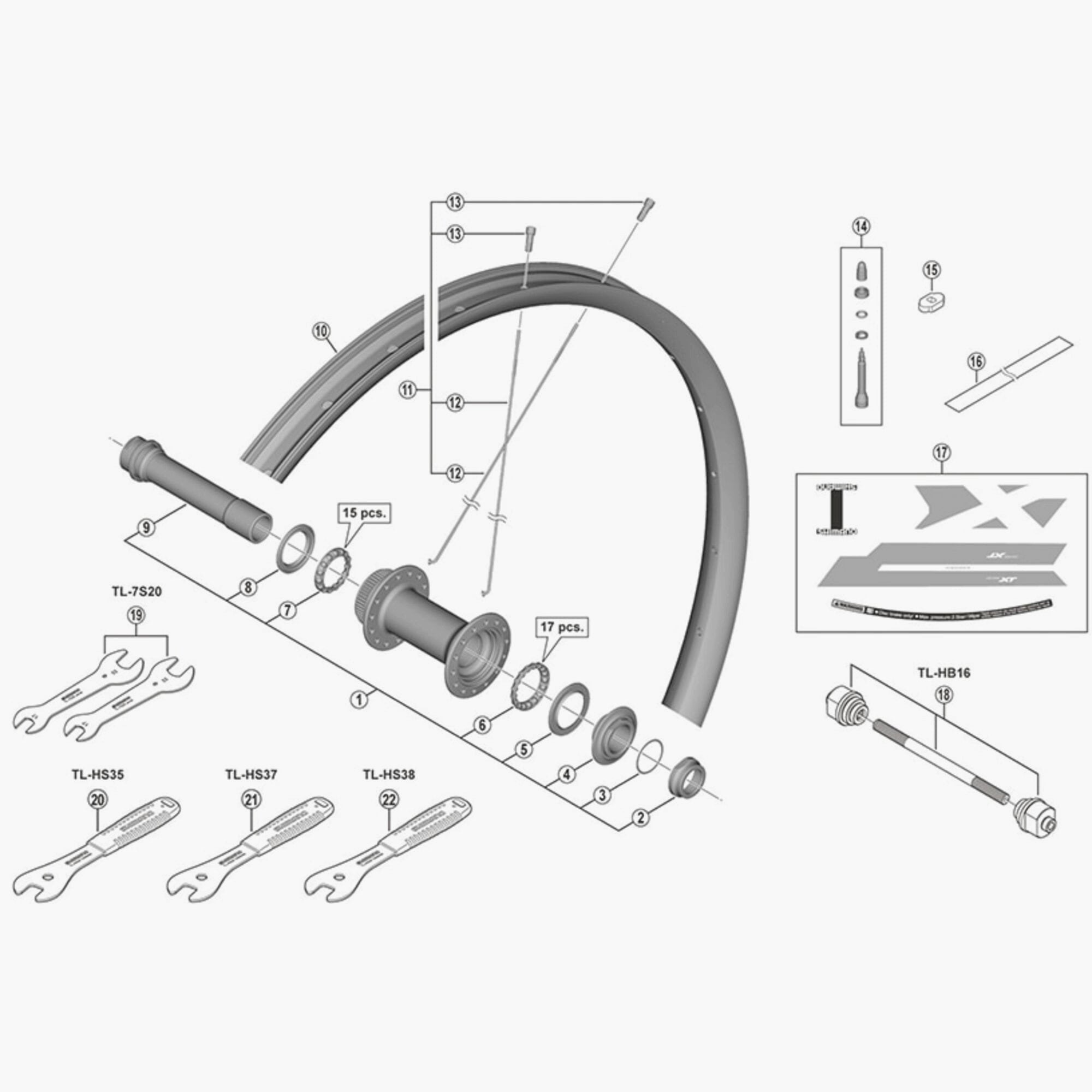 Shimano WH-M8120-TL-F15-B-29 replacement spoke, 293mm length, for mountain bike wheel repair, Shimano spare parts component