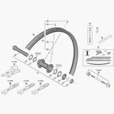 Shimano WH-M8120-TL-F15-B-29 replacement spoke, 293mm length, for mountain bike wheel repair, Shimano spare parts component
