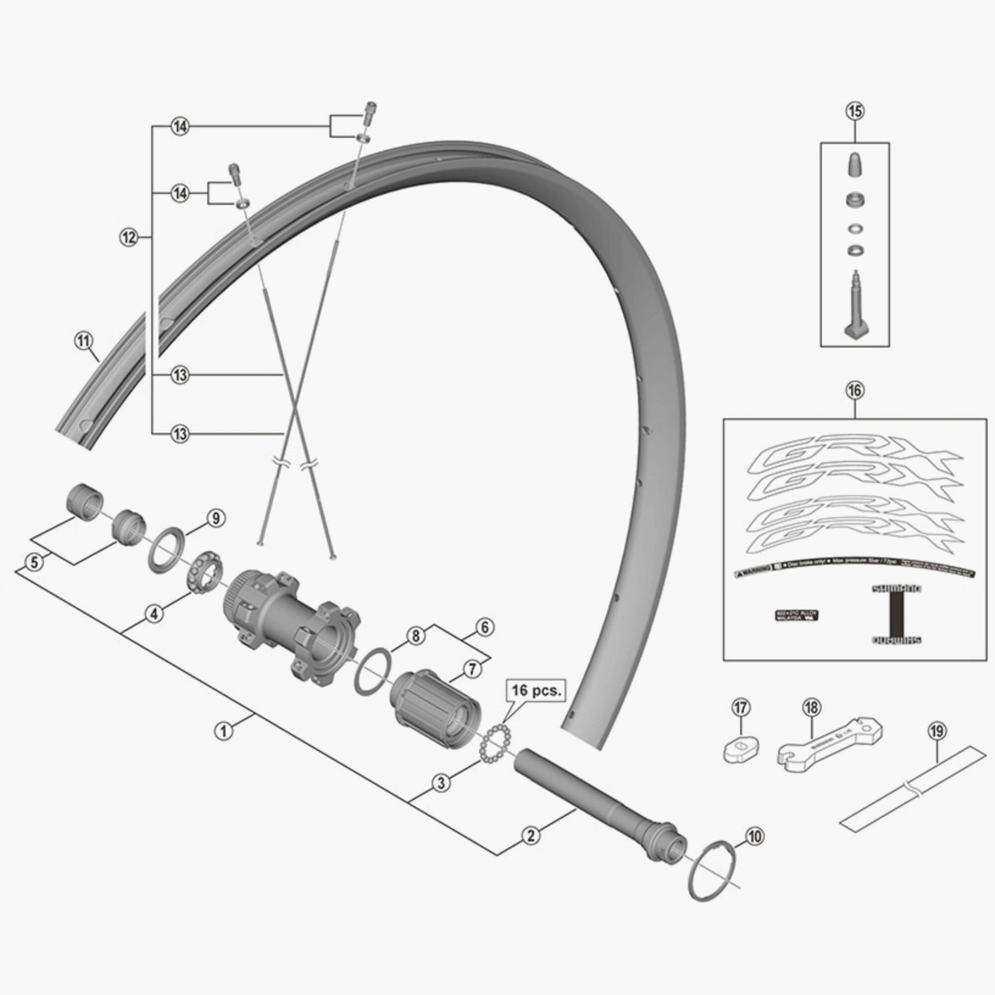 Shimano WH-RX570-TL 700C spoke, 296mm length, replacement bike wheel component, durable Shimano spare part.