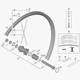 Shimano WH-RX570-TL 700C spoke, 296mm length, replacement bike wheel component, durable Shimano spare part.