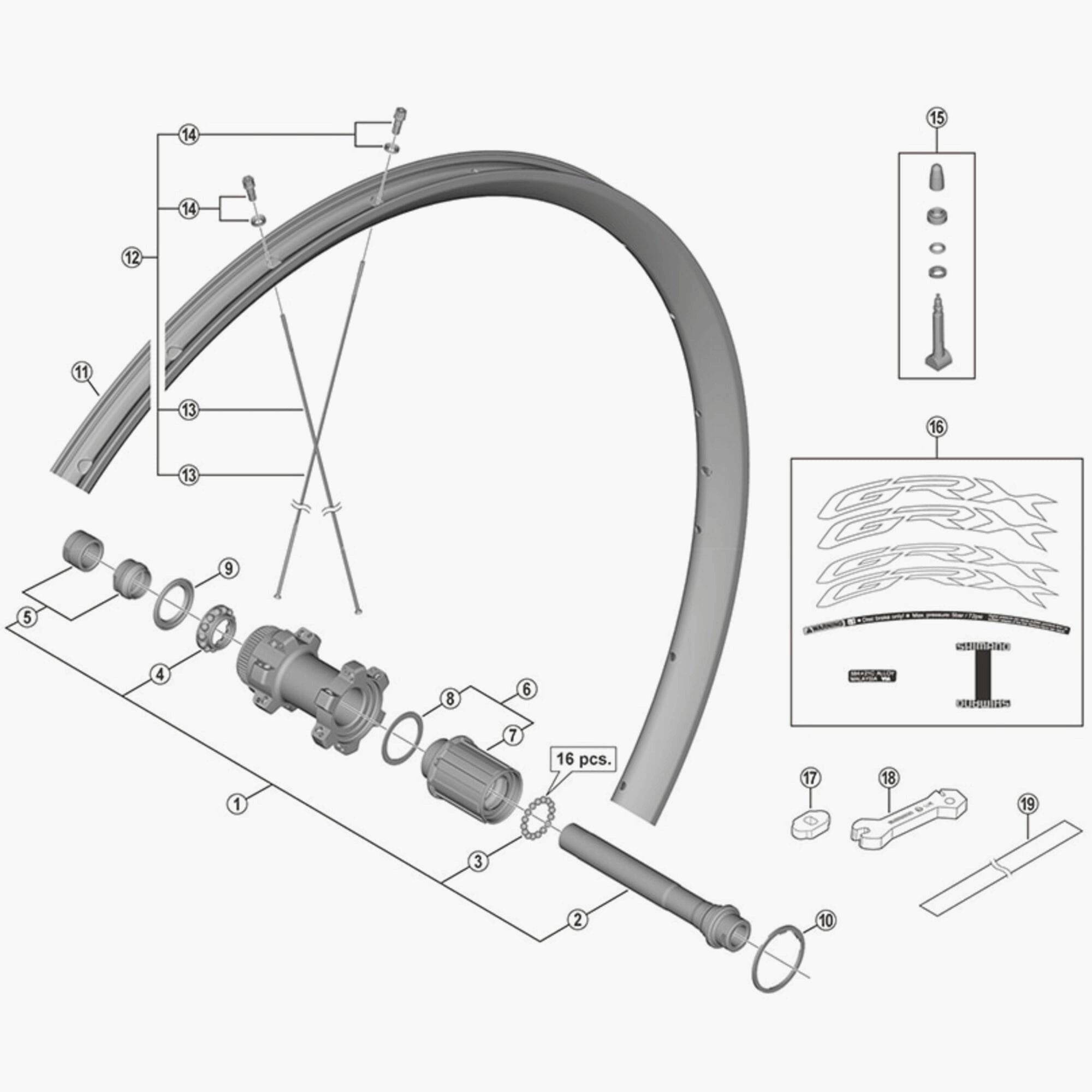 Shimano Wh-Rx570-Tl Nipple And Rim Washer Wheel Spares