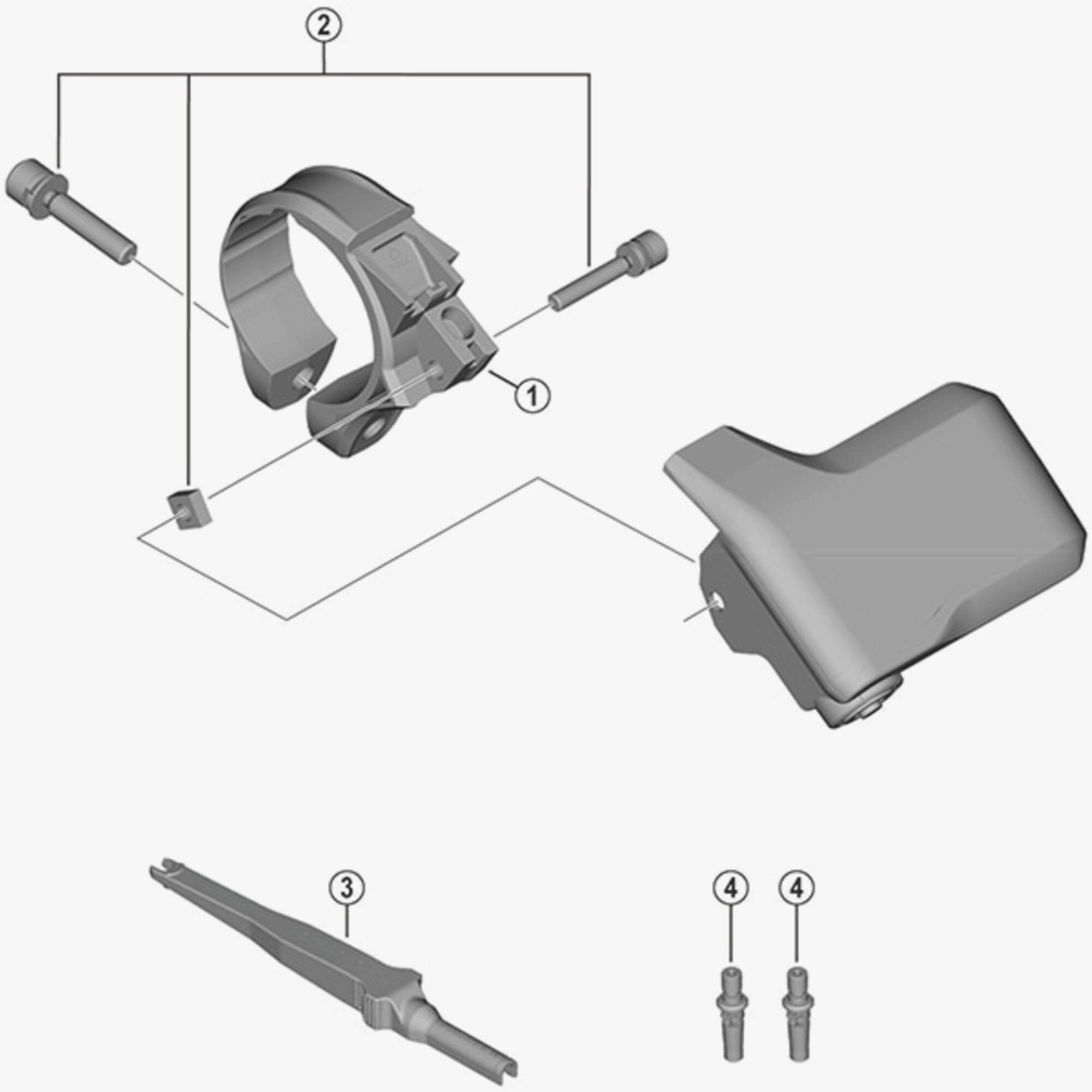 Shimano SC-EM800 clamp band for 31.8mm front derailleur, replacement component for bike gear shifting.