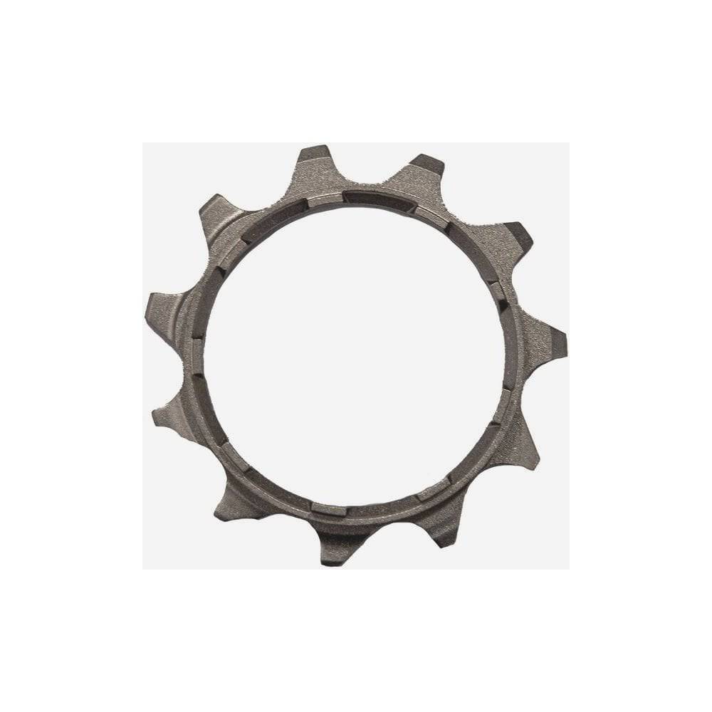 Shimano CS-R9200 11-speed sprocket with built-in spacer, replacement component for Shimano cassette, in metallic finish.