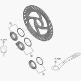 Shimano Spares EW-SS302 lock ring with magnet and washer for brake cable components, shown in close-up detail.
